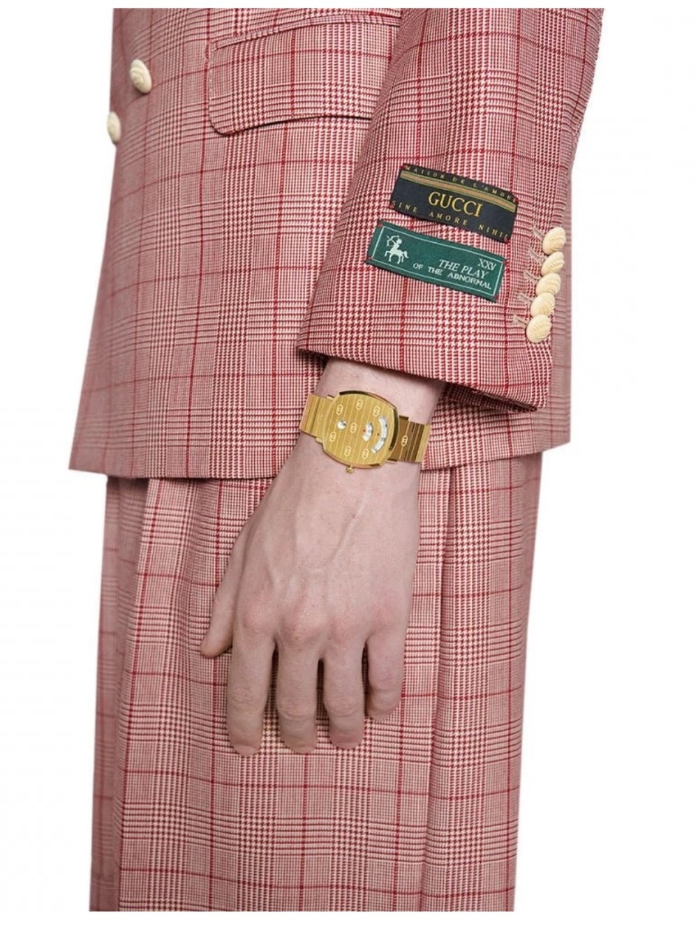 NWB Gucci Grip YA157409 38mm GG Gold Dial Stainless Steel Mens & Unisex Watch - Picture 3 of 16